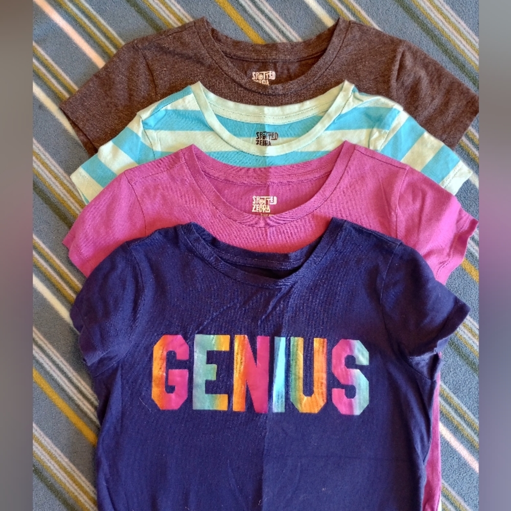 4 Spotted Zebra girls t-shirts, size 8